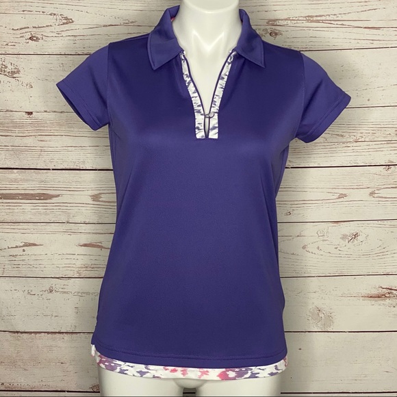 Pebble Beach Tops - Pebble Beach Performance Ladies Purple Golf Polo M
